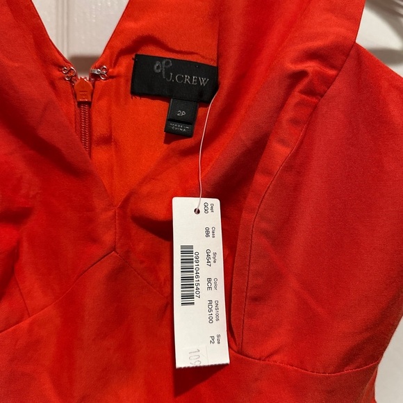 NWT J. Crew V-Neck Sleeveless Silk Blend Faille Dress, Red - Picture 4 of 5
